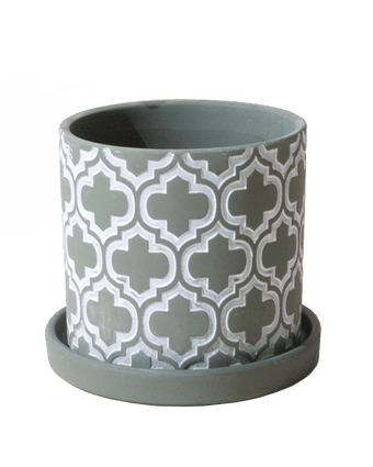 Balter Ceramic Pot And Saucer Set - Chive US Wholesale