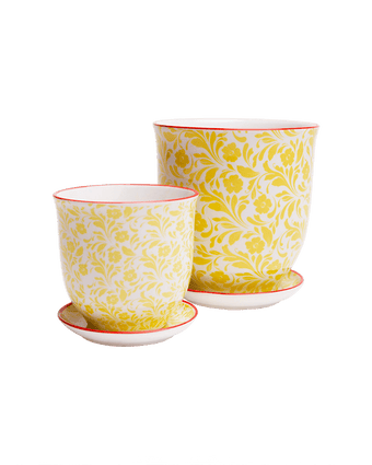 Liberte Porcelain Pot And Saucer Set With Drainage - Chive US Wholesale