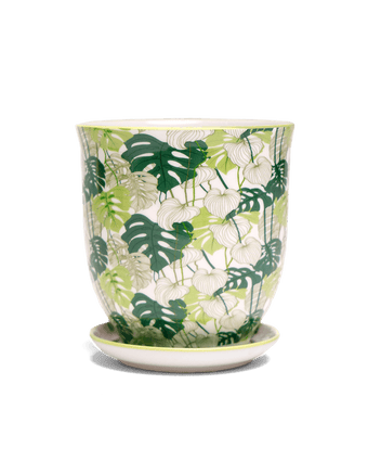 Liberte 5 Porcelain Pot And Saucer With Drainage - Chive US Wholesale