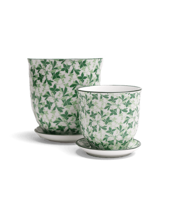 Liberte Porcelain Pot And Saucer Set With Drainage - Chive US Wholesale