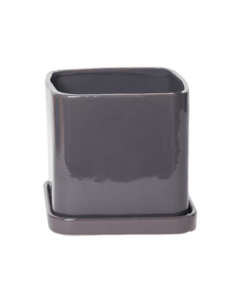 Svek Ceramic Pot And Saucer With Drainage Hole - Chive US Wholesale