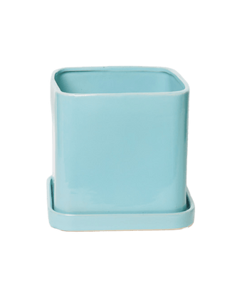 Svek Ceramic Pot And Saucer With Drainage Hole - Chive US Wholesale