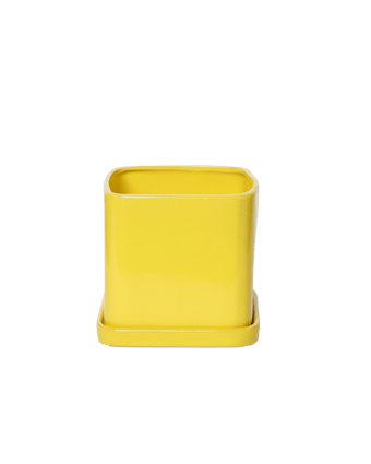 Svek Ceramic Pot And Saucer With Drainage Hole - Chive US Wholesale