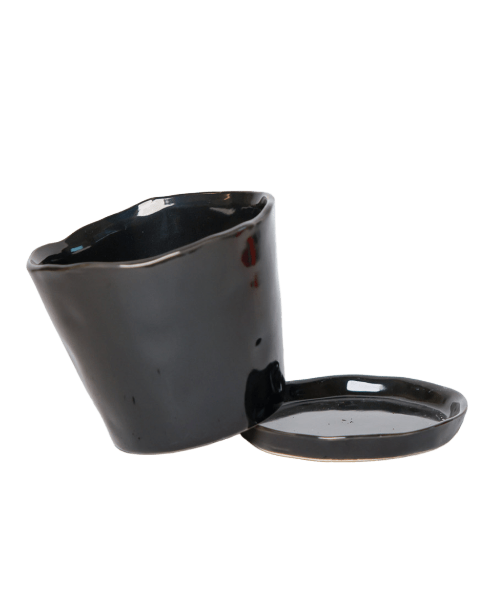 Tika Ceramic Pot & Saucer Set With Drainage - Chive US Wholesale