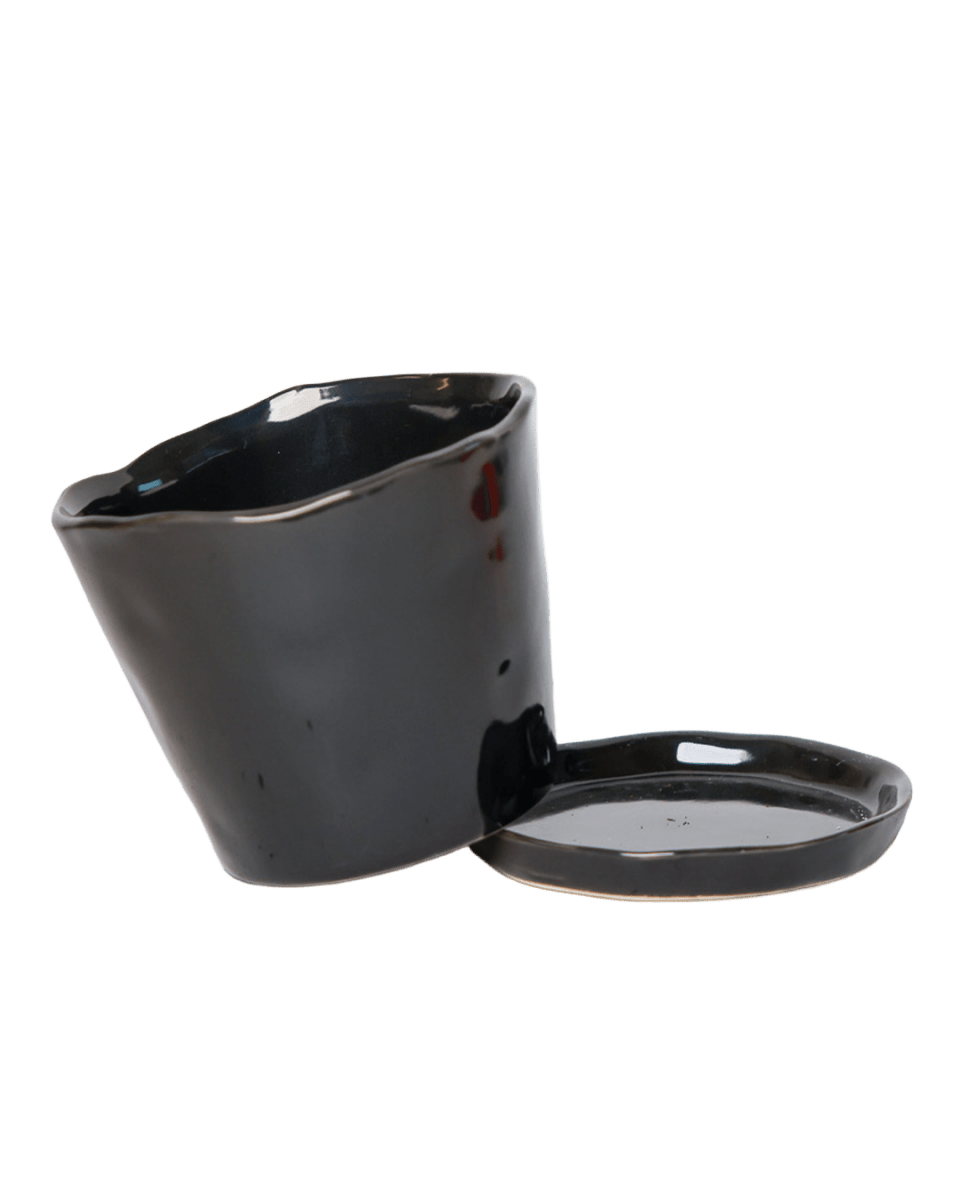 Tika Ceramic Pot & Saucer Set With Drainage - Chive US Wholesale