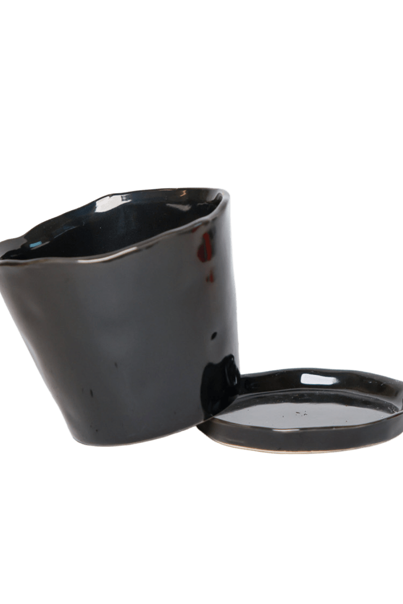 Tika Ceramic Pot & Saucer Set With Drainage - Chive US Wholesale