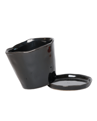 Tika Ceramic Pot & Saucer Set With Drainage - Chive US Wholesale