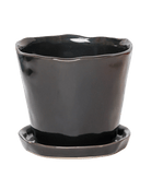 Tika Ceramic Pot & Saucer Set With Drainage - Chive US Wholesale