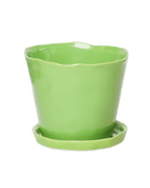 Tika Ceramic Pot & Saucer Set With Drainage - Chive US Wholesale