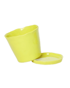 Tika Ceramic Pot & Saucer Set With Drainage - Chive US Wholesale