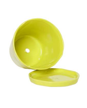 Tika Ceramic Pot & Saucer Set With Drainage - Chive US Wholesale