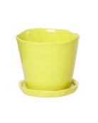 Tika Ceramic Pot & Saucer Set With Drainage - Chive US Wholesale