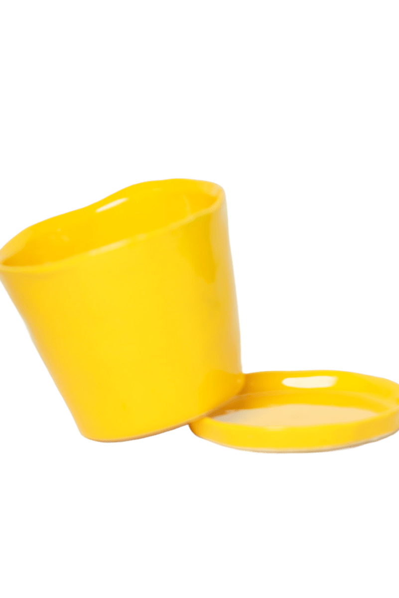 Tika Ceramic Pot & Saucer Set With Drainage - Chive US Wholesale