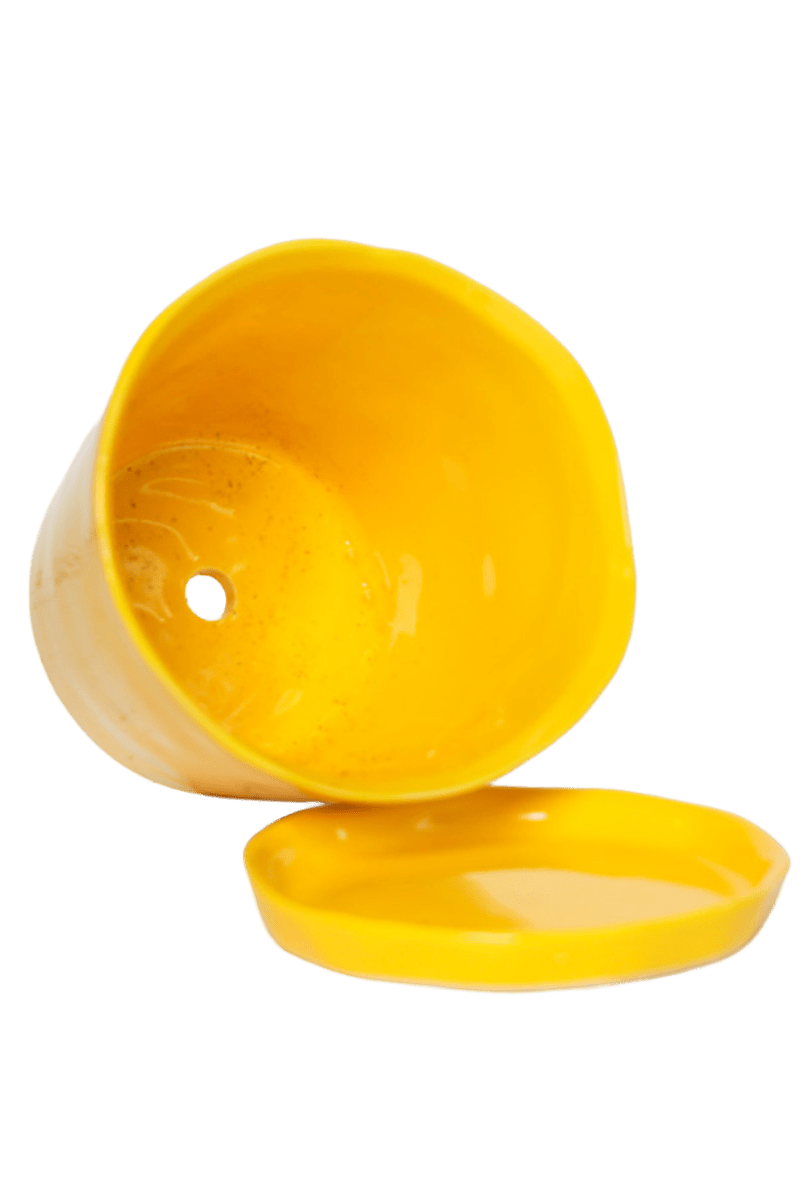 Tika Ceramic Pot & Saucer Set With Drainage - Chive US Wholesale