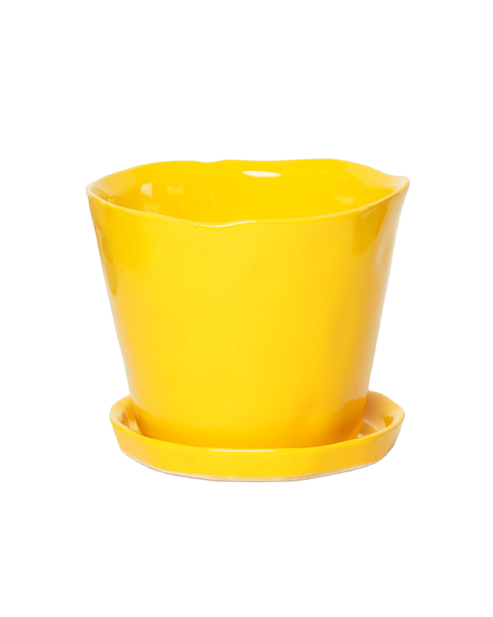 Tika Ceramic Pot & Saucer Set With Drainage - Chive US Wholesale