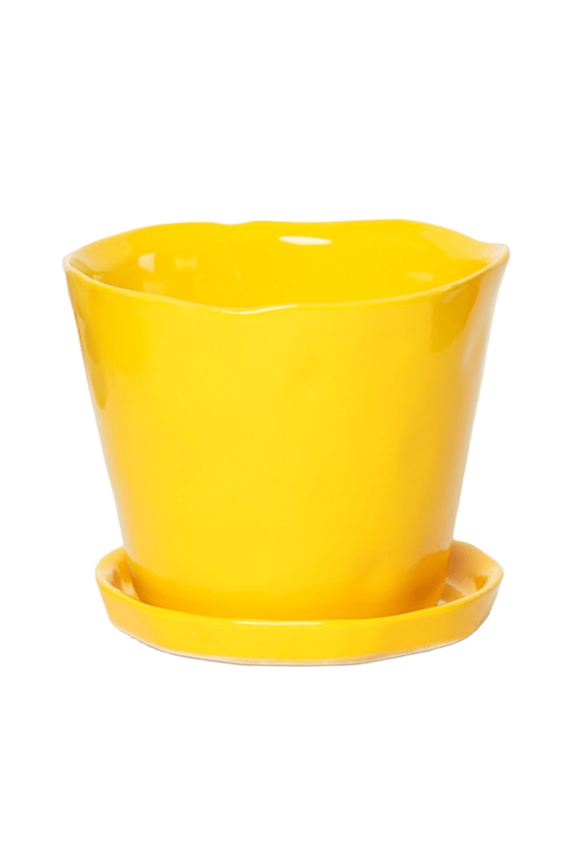 Tika Ceramic Pot & Saucer Set With Drainage - Chive US Wholesale