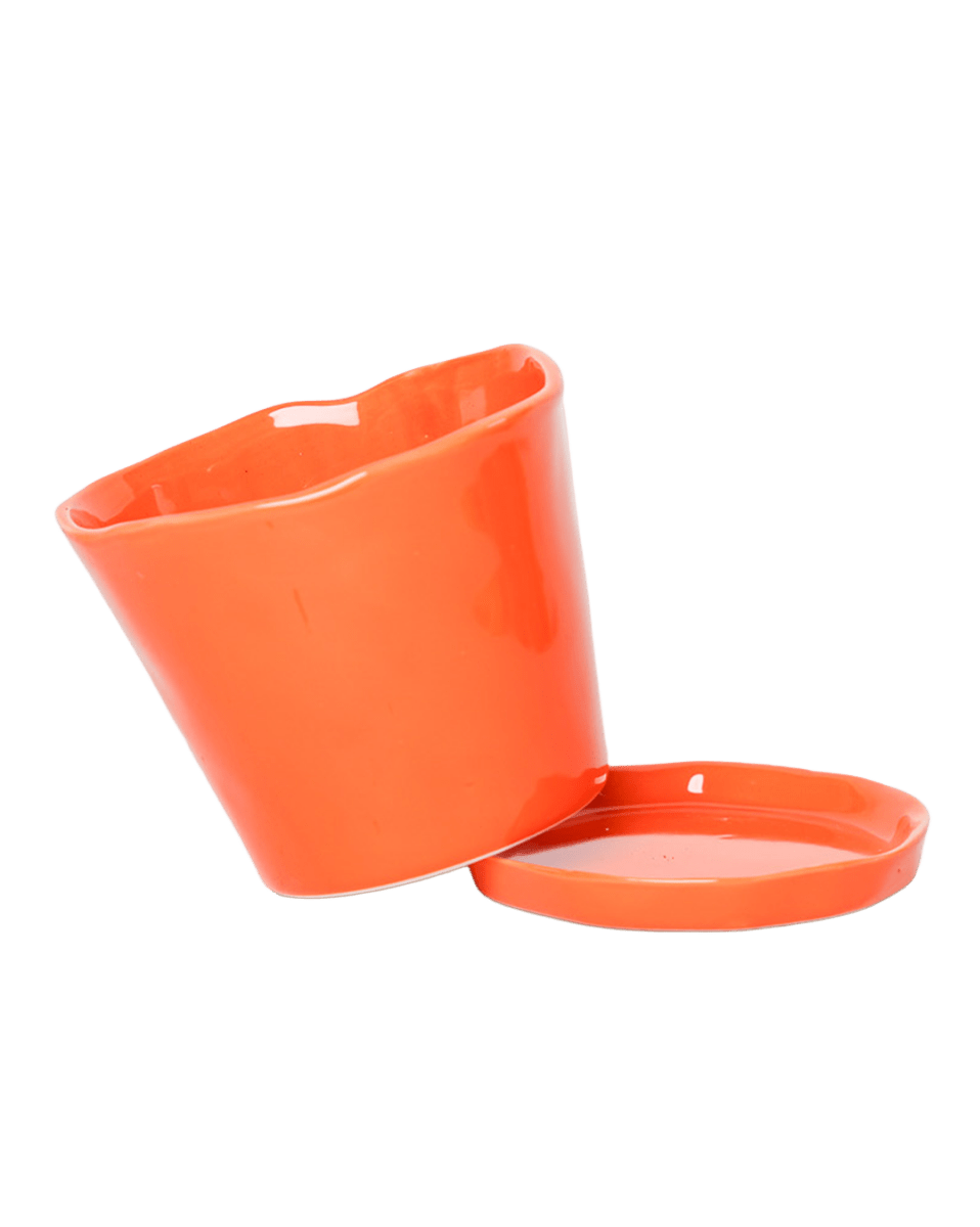 Tika Ceramic Pot & Saucer Set With Drainage - Chive US Wholesale