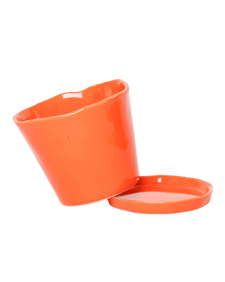 Tika Ceramic Pot & Saucer Set With Drainage - Chive US Wholesale