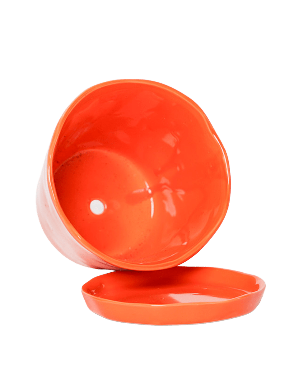 Tika Ceramic Pot & Saucer Set With Drainage - Chive US Wholesale