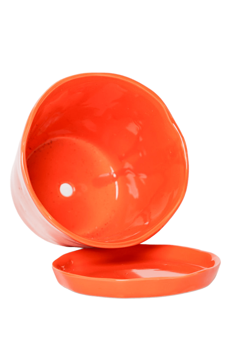 Tika Ceramic Pot & Saucer Set With Drainage - Chive US Wholesale