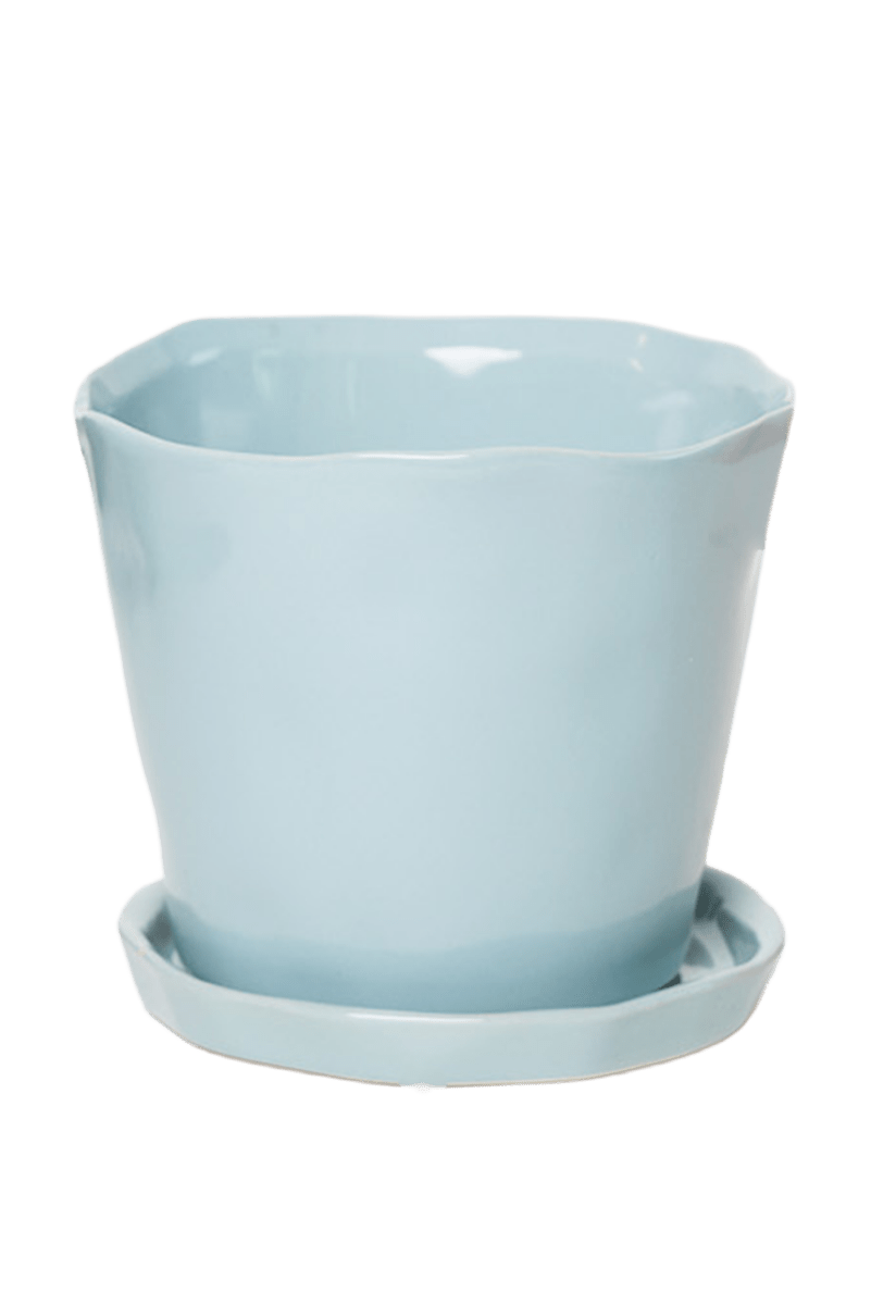 Tika Ceramic Pot & Saucer Set With Drainage - Chive US Wholesale