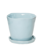 Tika Ceramic Pot & Saucer Set With Drainage - Chive US Wholesale