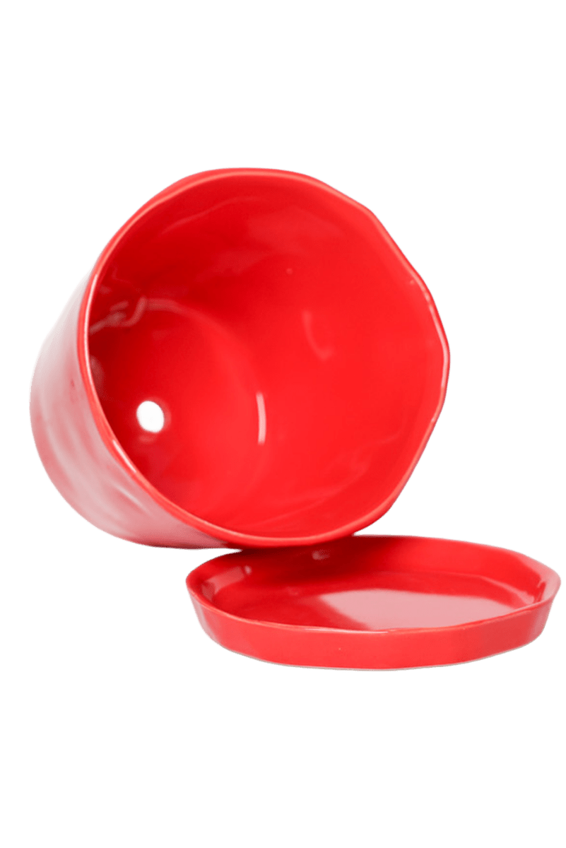 Tika Ceramic Pot & Saucer Set With Drainage - Chive US Wholesale