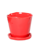 Tika Ceramic Pot & Saucer Set With Drainage - Chive US Wholesale