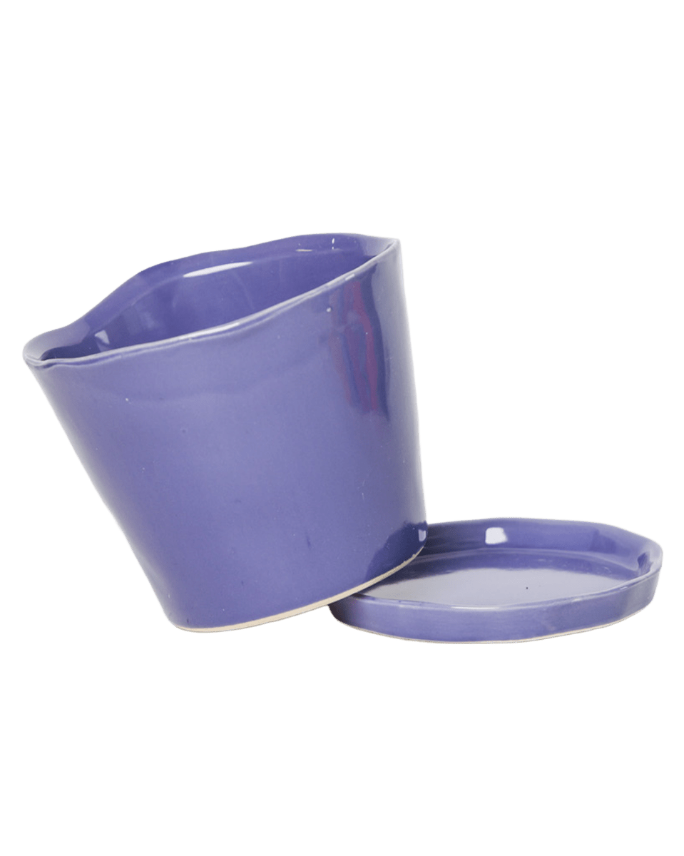Tika Ceramic Pot & Saucer Set With Drainage - Chive US Wholesale