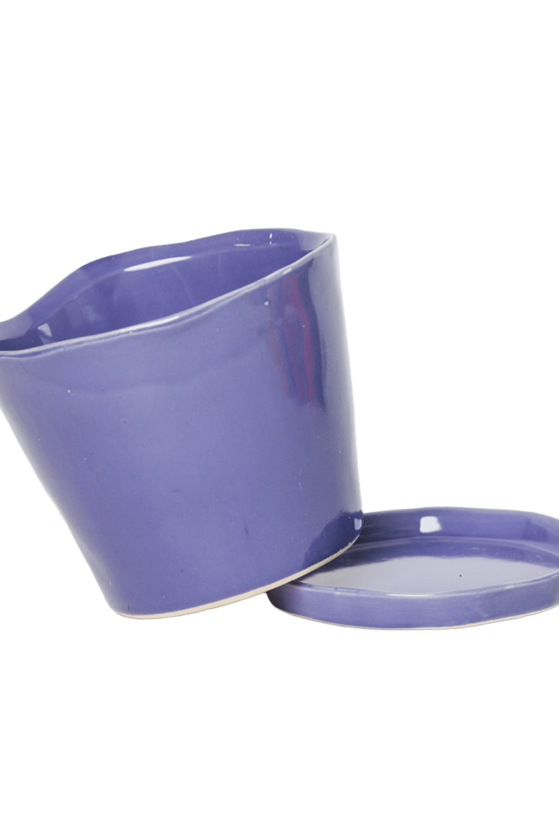 Tika Ceramic Pot & Saucer Set With Drainage - Chive US Wholesale