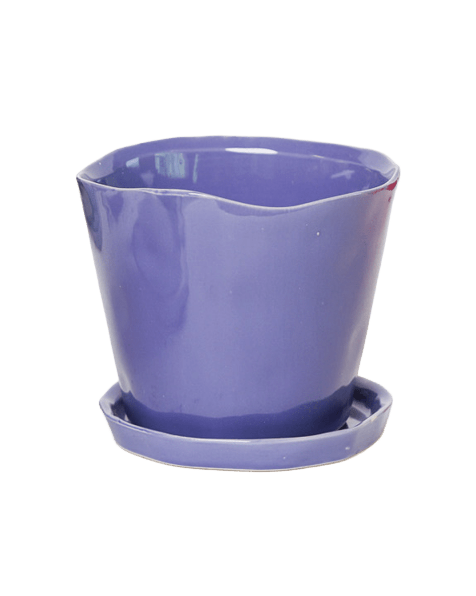 Tika Ceramic Pot & Saucer Set With Drainage - Chive US Wholesale
