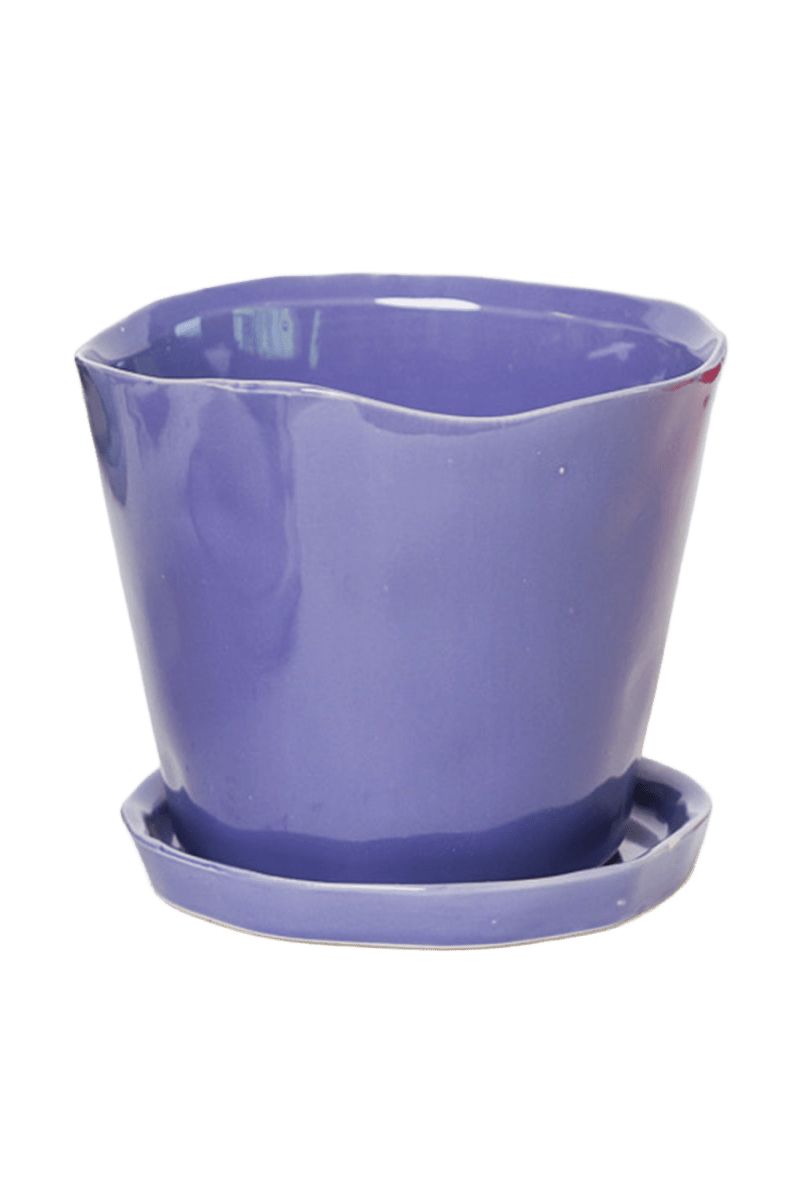 Tika Ceramic Pot & Saucer Set With Drainage - Chive US Wholesale