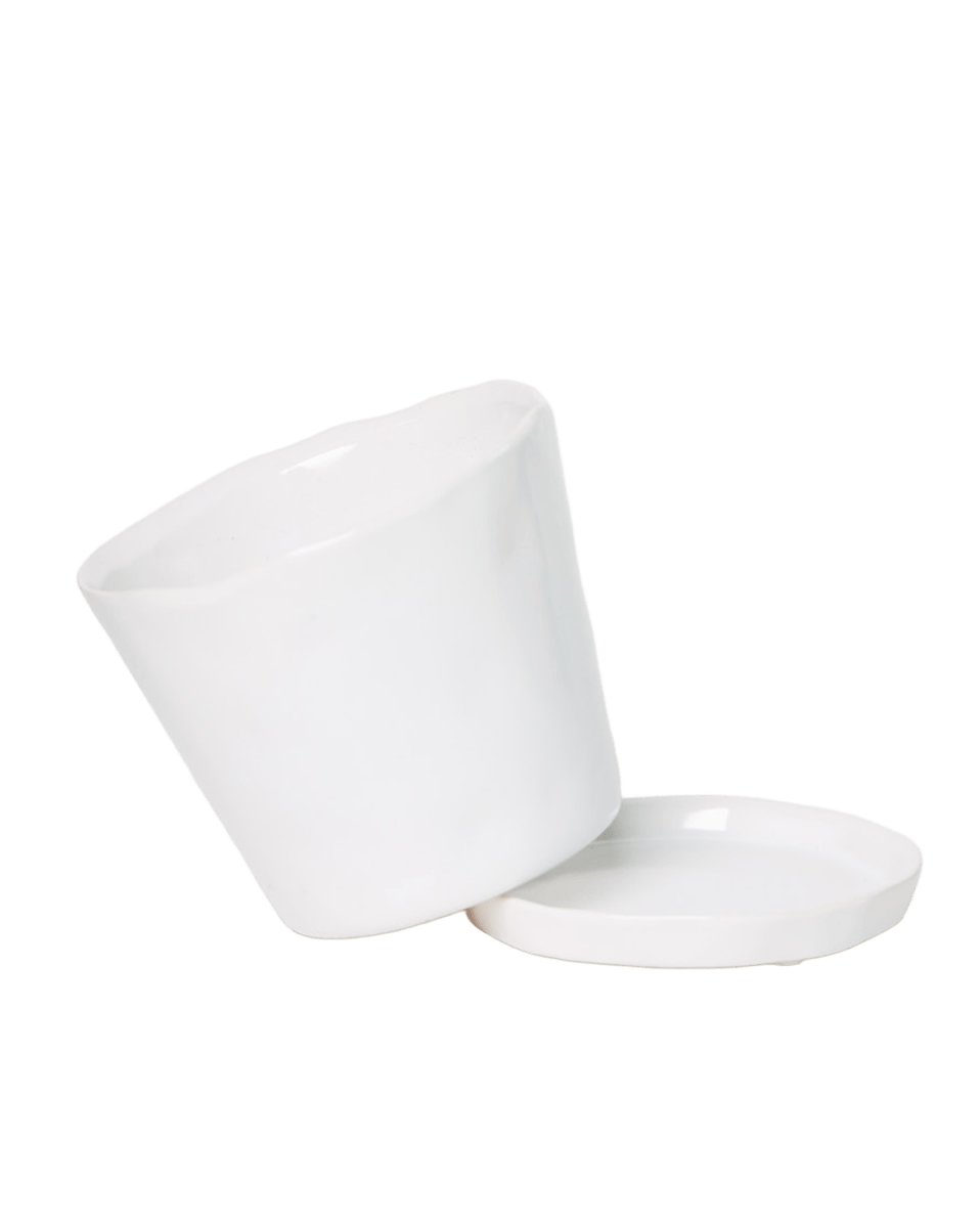 Tika Ceramic Pot & Saucer Set With Drainage - Chive US Wholesale