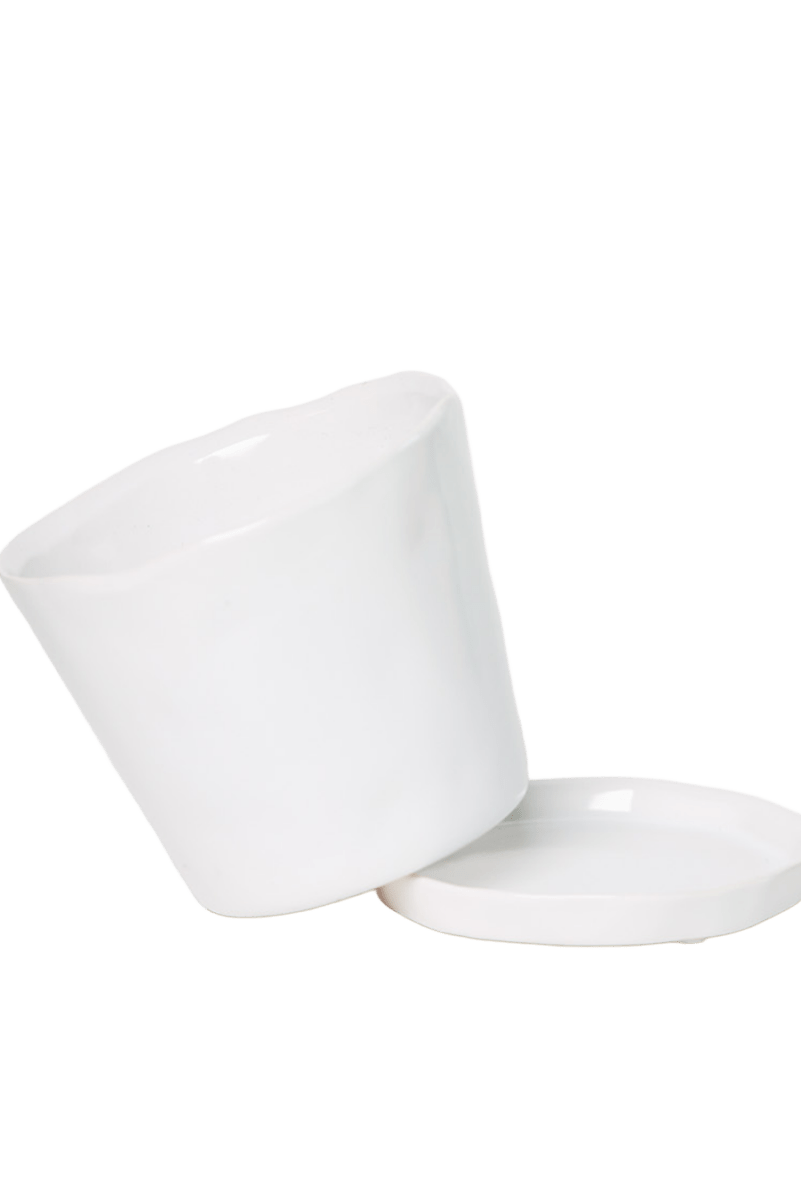Tika Ceramic Pot & Saucer Set With Drainage - Chive US Wholesale