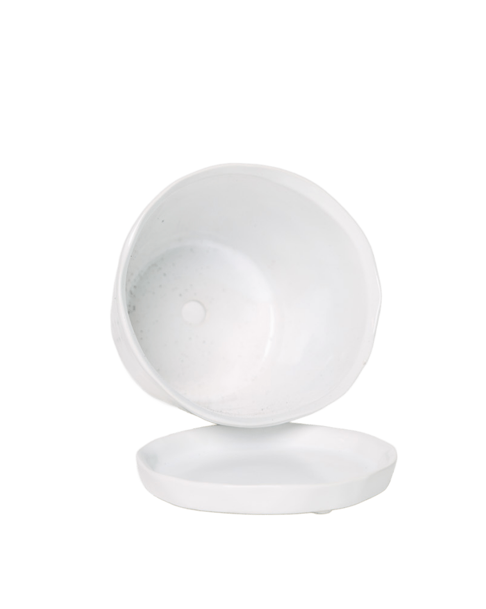 Tika Ceramic Pot & Saucer Set With Drainage - Chive US Wholesale