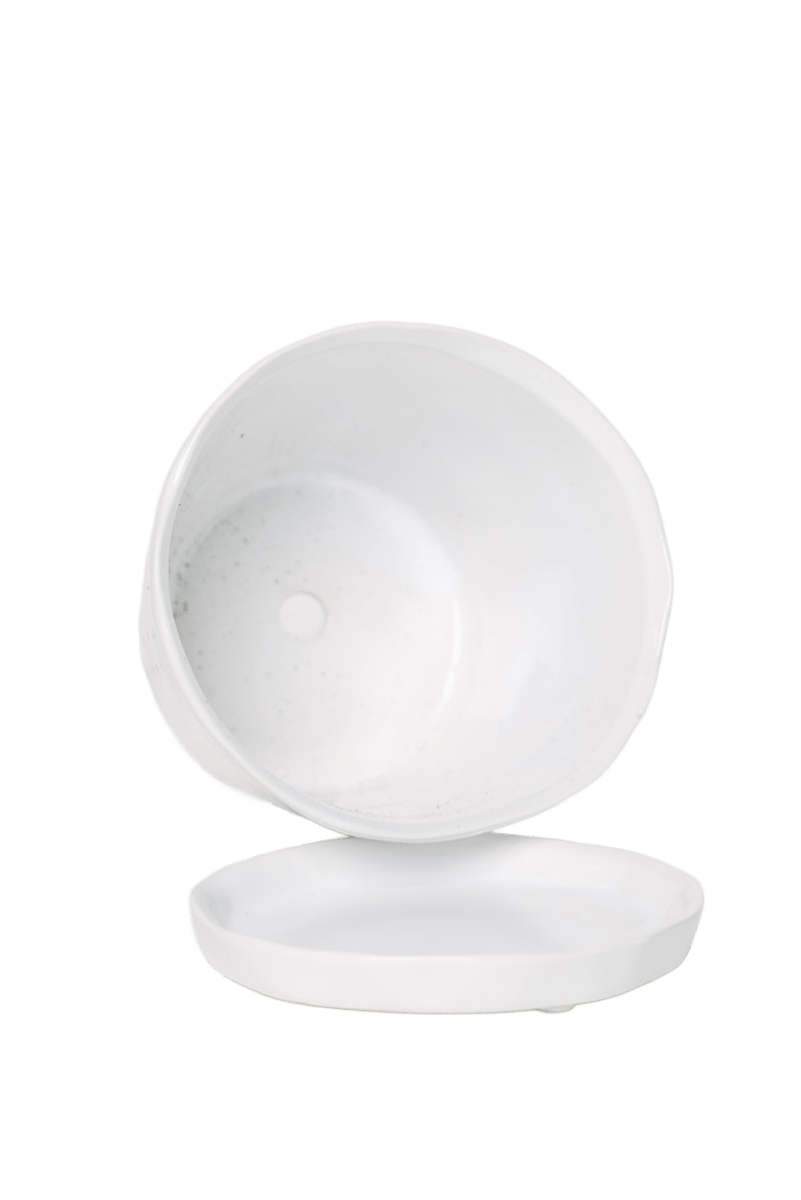 Tika Ceramic Pot & Saucer Set With Drainage - Chive US Wholesale