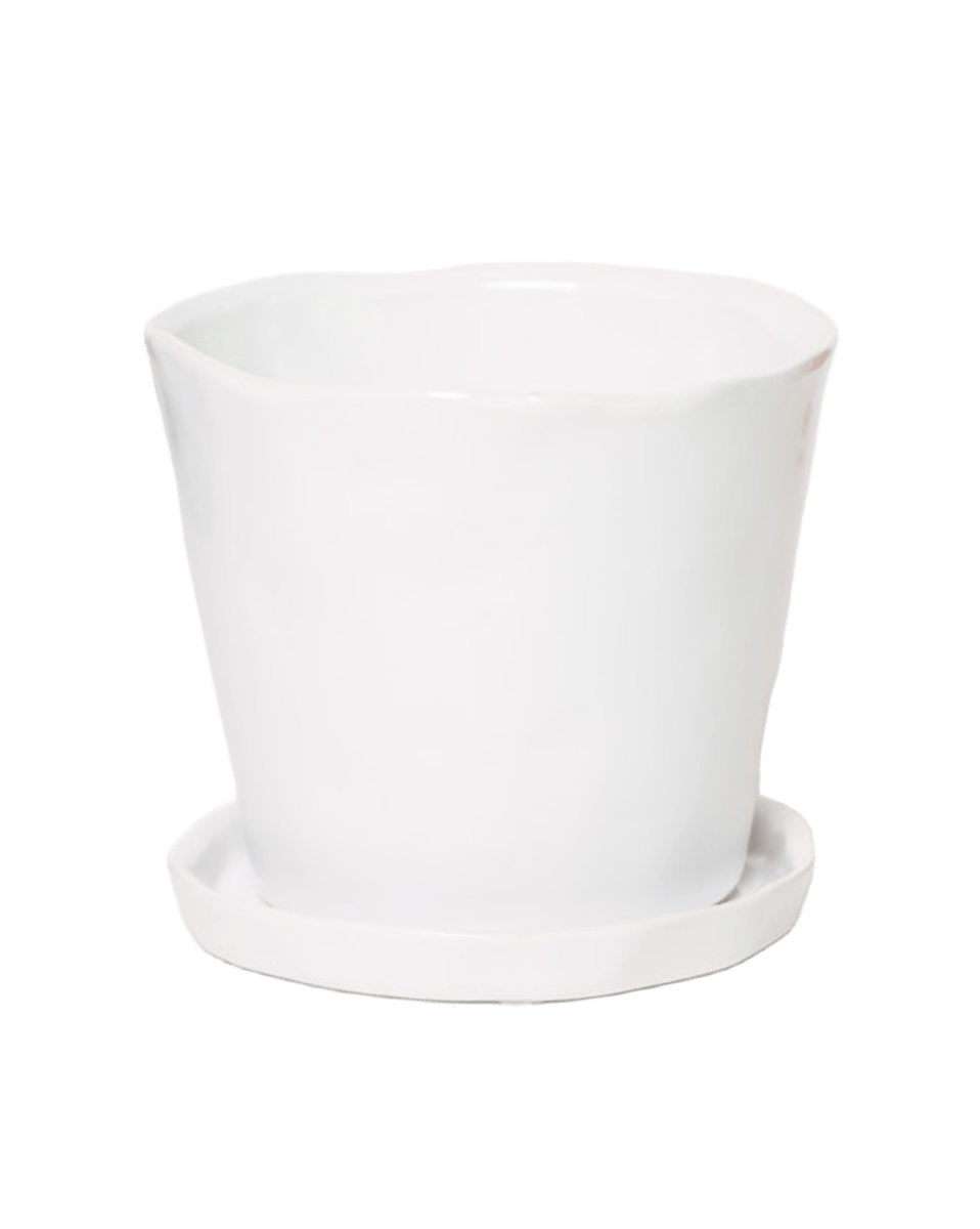 Tika Ceramic Pot & Saucer Set With Drainage - Chive US Wholesale