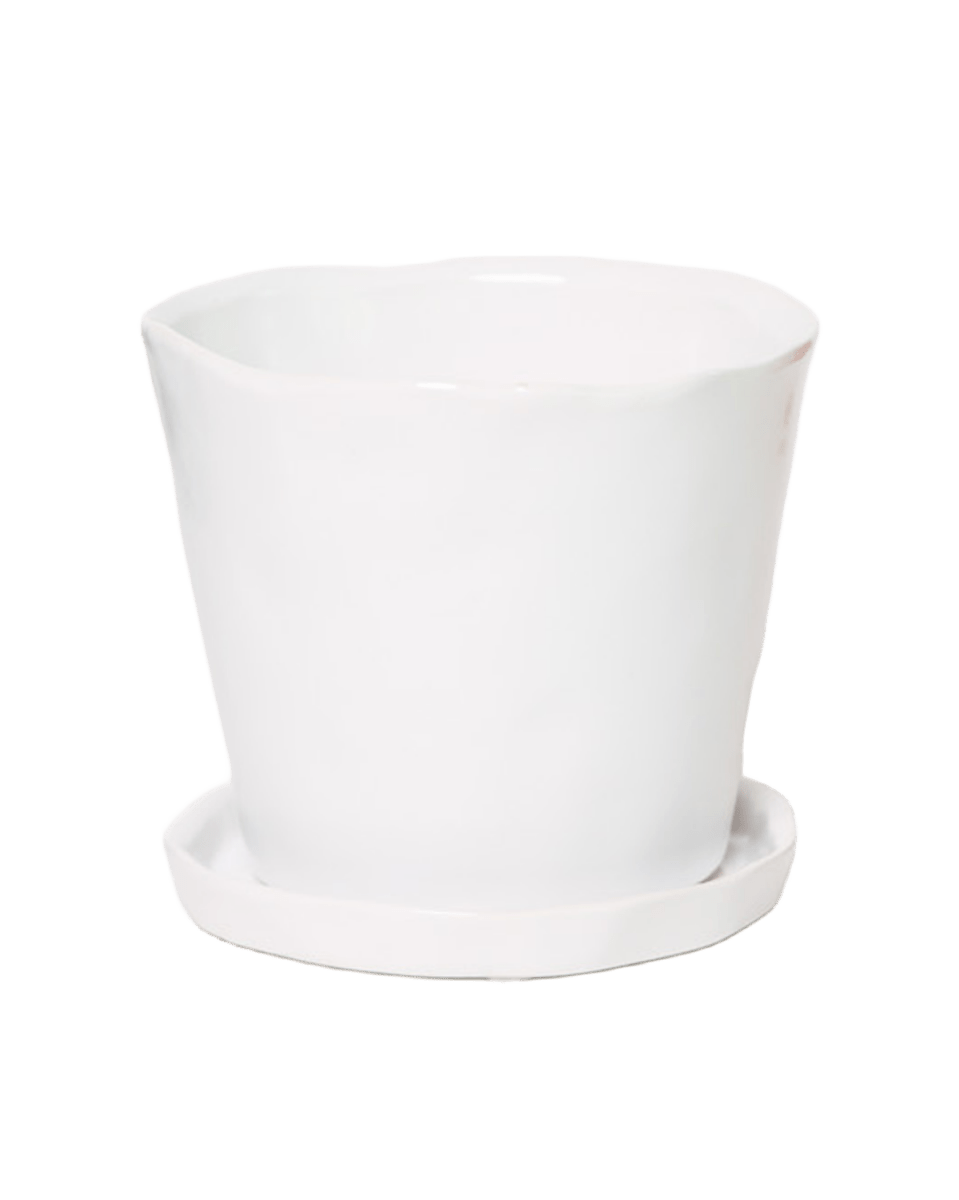 Tika Ceramic Pot & Saucer Set With Drainage - Chive US Wholesale