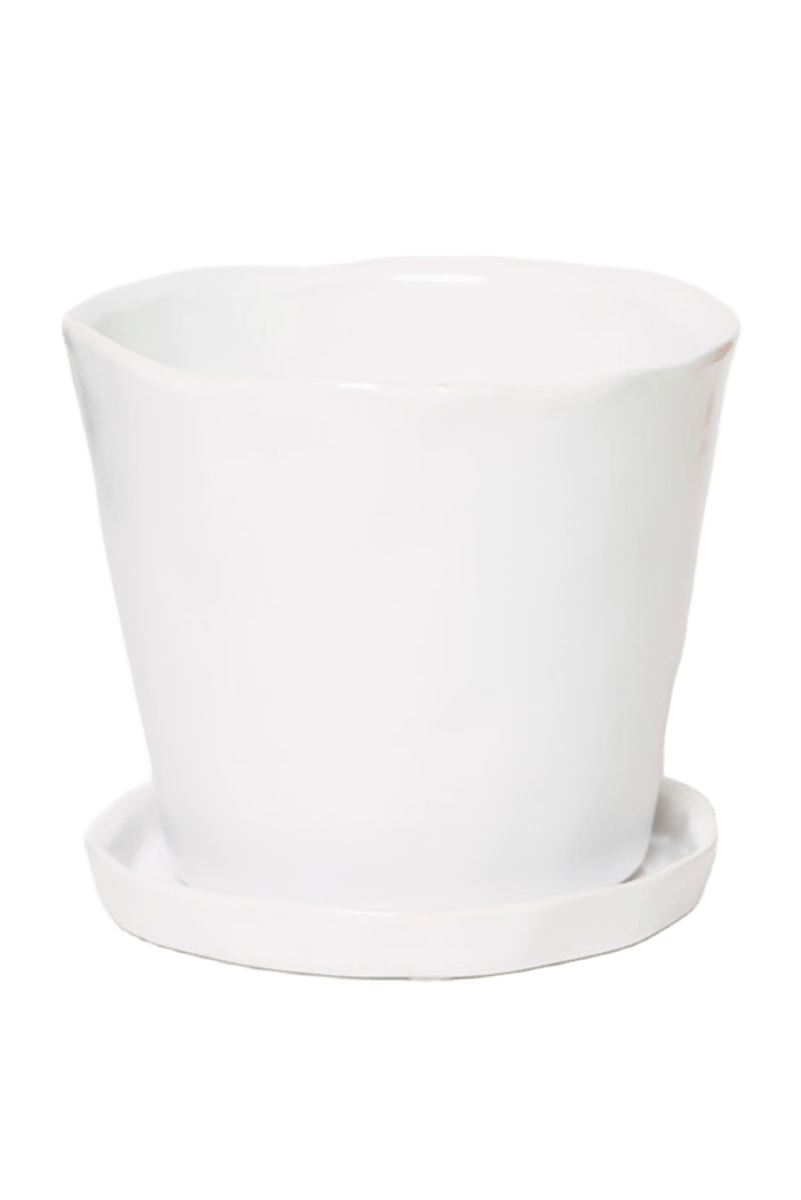 Tika Ceramic Pot & Saucer Set With Drainage - Chive US Wholesale