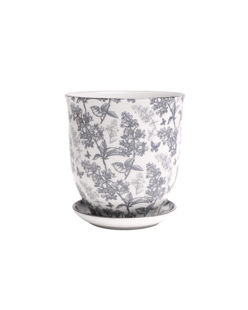 Liberte Porcelain Pot And Saucer Set With Drainage - Chive US Wholesale