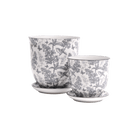 Liberte Porcelain Pot And Saucer Set With Drainage - Chive US Wholesale