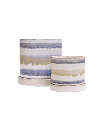 Minute Ceramic Pot And Saucer Set With Drainage - Chive US Wholesale