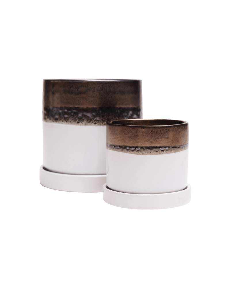 Minute Ceramic Pot And Saucer Set With Drainage - Chive US Wholesale