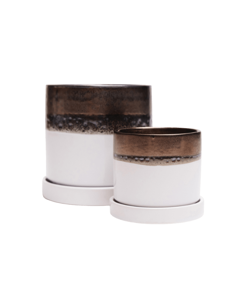 Minute Ceramic Pot And Saucer Set With Drainage - Chive US Wholesale