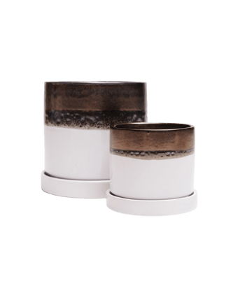Minute Ceramic Pot And Saucer Set With Drainage - Chive US Wholesale