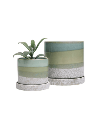 Minute Ceramic Pot And Saucer Set With Drainage - Chive US Wholesale