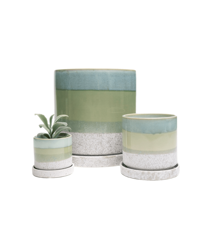 Minute Ceramic Pot And Saucer Set With Drainage - Chive US Wholesale