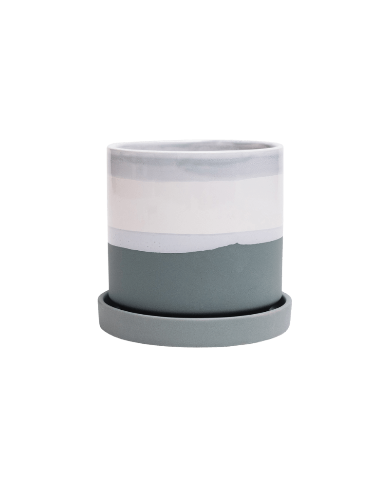 Minute Ceramic Pot And Saucer Set With Drainage - Chive US Wholesale