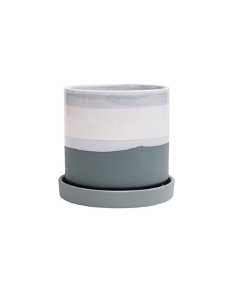 Minute Ceramic Pot And Saucer Set With Drainage - Chive US Wholesale