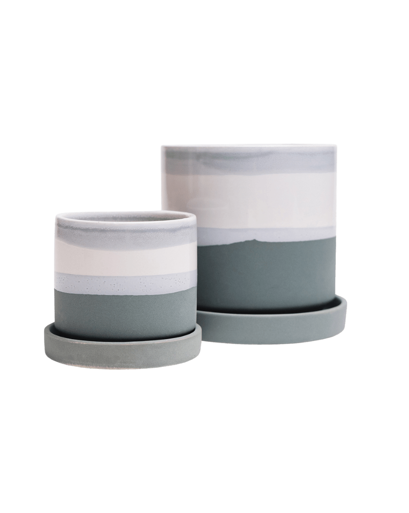 Minute Ceramic Pot And Saucer Set With Drainage - Chive US Wholesale